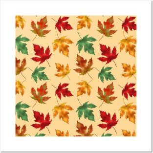 Autumn maple leaves Posters and Art